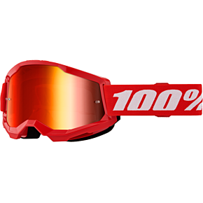 100-PERCENT Strata 2 Junior Goggle Red Mirror Red Lens
