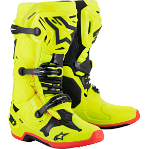 ALPINESTARS Tech 10 Boots Ylw Fluo/blk/red Fluo Sz 8
