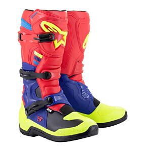 ALPINESTARS Tech 3 Boots Bright Red/blue/fluo Yel Sz 16