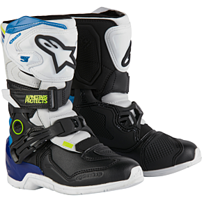 ALPINESTARS Tech 3s Kids Boots Wht/blk/enamel Blue Sz 10