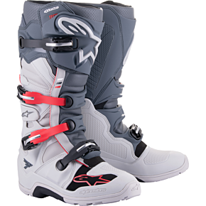 ALPINESTARS Tech 7 Enduro Boots Lt Grey/drk Grey/bt Rd Sz 13