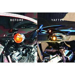 BAGGERNATION Lightning Bullet Kit Chrome Running Light Fltr