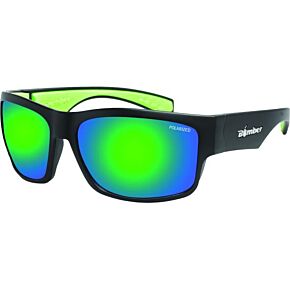 BOMBER Tiger Bomb Eyewear Matte Black W/green Mirror Polarized