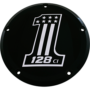 CUSTOM ENGRAVING 6   M8 Softail Derby Cover 128 Black