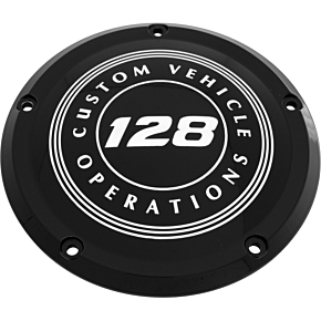 CUSTOM ENGRAVING 6   M8 Softail Derby Cover 128 Cvo Black