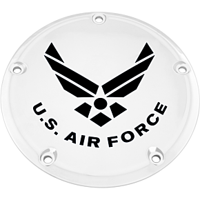 CUSTOM ENGRAVING 6   M8 Softail Derby Cover Air Force Chrome
