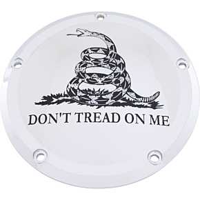 CUSTOM ENGRAVING 6   M8 Softail Derby Cover Don't Tread Chrome