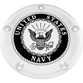 CUSTOM ENGRAVING 7   M8 Flt/flh Derby Cover Navy Chrome