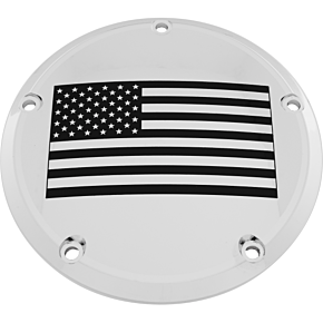 CUSTOM ENGRAVING 7   Tc Derby Cover American Flag Chrome
