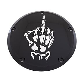 CUSTOM ENGRAVING 7   Tc Derby Cover Bone Finger Black