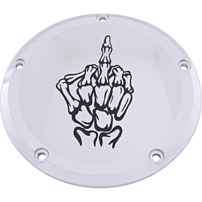 CUSTOM ENGRAVING 7   Tc Derby Cover Bone Finger Chrome