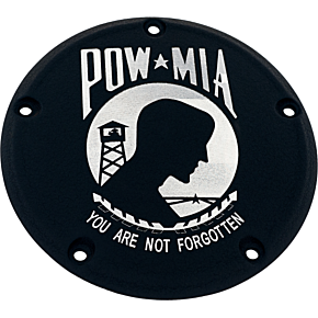 CUSTOM ENGRAVING 7   Tc Derby Cover Pow-mia Black