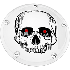 CUSTOM ENGRAVING 7   Tc Derby Cover Skull Chrome