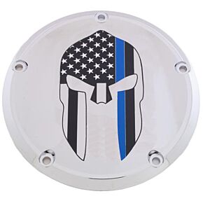 CUSTOM ENGRAVING 7   Tc Derby Cover Sparta Blue Line Chrome