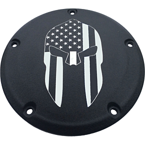 CUSTOM ENGRAVING 7   Tc Derby Cover Spartain Black