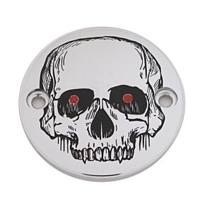 CUSTOM ENGRAVING M8 Timer Cover Skull Chrome