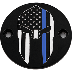 CUSTOM ENGRAVING M8 Timer Cover Sparta Blue Line Black