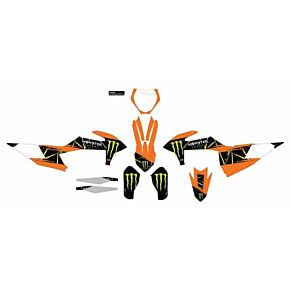 D-COR Cmplt Kit Monster Energy Slash White Bg
