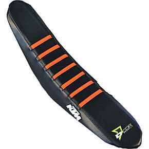 D-COR Gripper Seat Cover Black W/orange Ribs