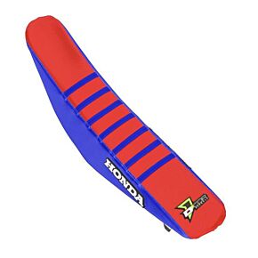 D-COR Seat Cover Blue/red W/ribs