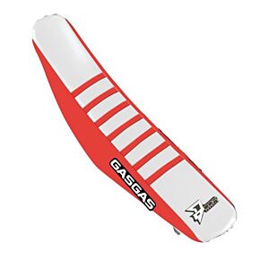 D-COR Seat Cover Red/white W/red Ribs Gas