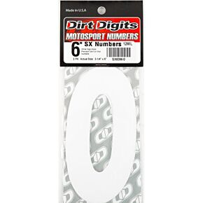 DIRT DIGITS #0 6" White Super X Digits 3/pk