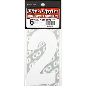 DIRT DIGITS #2 6" White Super X Digits 3/pk