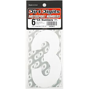 DIRT DIGITS #3 6" White Super X Digits 3/pk