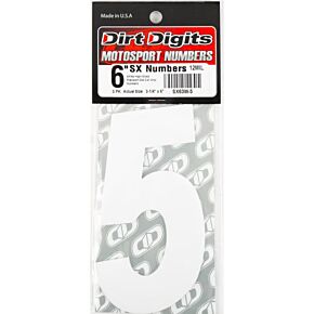 DIRT DIGITS #5 6" White Super X Digits 3/pk