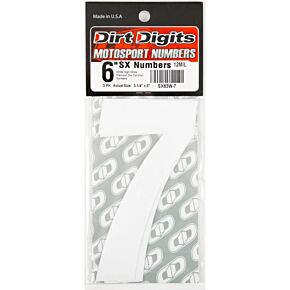 DIRT DIGITS #7 6" White Super X Digits 3/pk