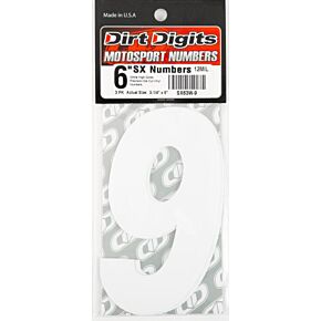 DIRT DIGITS #9 6" White Super X Digits 3/pk