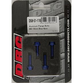 DRC Aluminum Flange Bolts Blue M6x16mm 4/pk
