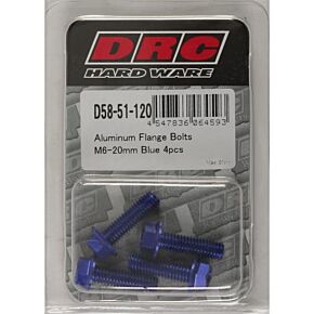 DRC Aluminum Flange Bolts Blue M6x20mm 4/pk
