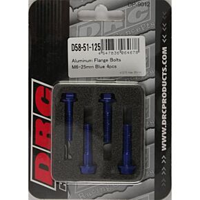 DRC Aluminum Flange Bolts Blue M6x25mm 4/pk