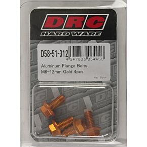 DRC Aluminum Flange Bolts Gold M6x12mm 4/pk