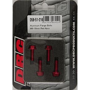 DRC Aluminum Flange Bolts Red M6x16mm 4/pk