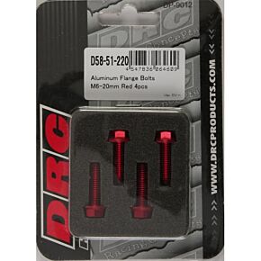 DRC Aluminum Flange Bolts Red M6x20mm 4/pk
