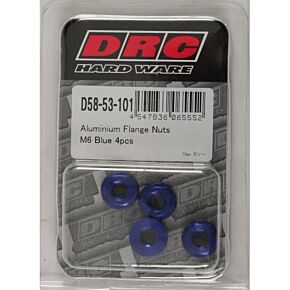 DRC Aluminum Flange Nuts Blue M6x12mm 4/pk