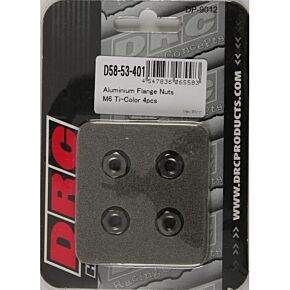 DRC Aluminum Flange Nuts Titanium M6x12mm 4/pk