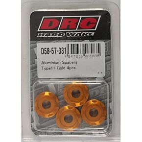 DRC Aluminum Spacers Type 11 Gold M6x12mm 4/pk