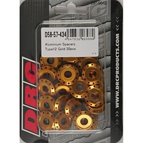 DRC Aluminum Spacers Type 12 Gold M6x12mm 20/pk