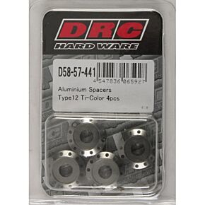 DRC Aluminum Spacers Type 12 Titanium M6x12mm 4/pk