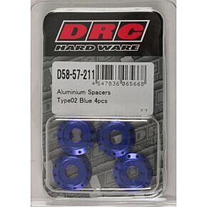 DRC Aluminum Spacers Type 2 Blue M6x12mm 4/pk