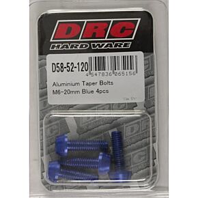 DRC Aluminum Taper Bolts Blue M6x20mm 4/pk