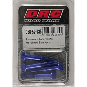 DRC Aluminum Taper Bolts Blue M6x35mm 4/pk