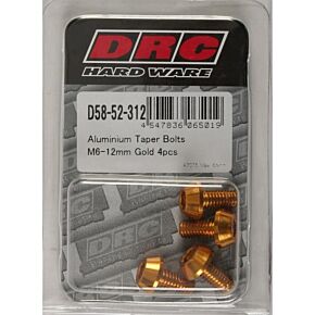 DRC Aluminum Taper Bolts Gold M6x12mm 4/pk