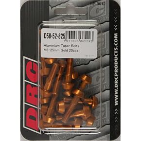 DRC Aluminum Taper Bolts Gold M6x25mm 20/pk