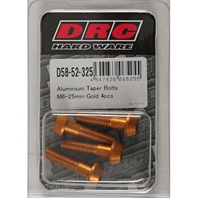 DRC Aluminum Taper Bolts Gold M6x25mm 4/pk