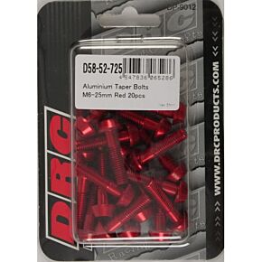 DRC Aluminum Taper Bolts Red M6x25mm 20/pk
