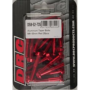 DRC Aluminum Taper Bolts Red M6x35mm 20/pk